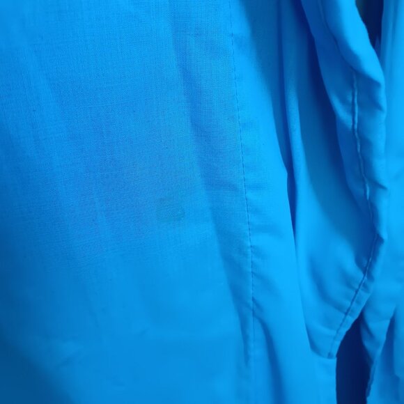 Large Vintage 70's Turquoise Penneys Towncraft Mens Bath Robe Belted Dacron Mod - Picture 6 of 6